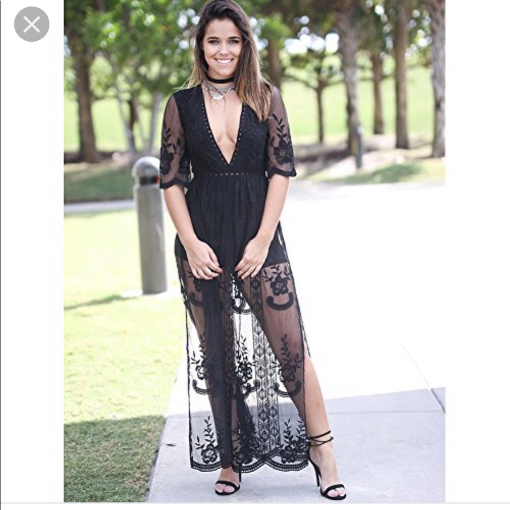 Black lace dress